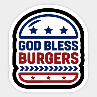 Burger themed July 4th Design Sticker